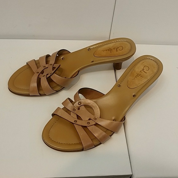 Cole Haan Tan Beige Kitten Heel Sandals - Picture 4 of 11